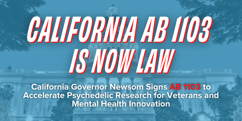 California Governor Newsom Signs AB 1103 to Accelerate Psychedelic Research for Veterans and Mental Health Innovation