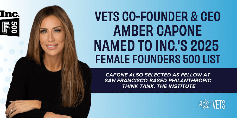 Press Release: VETS Co-Founder & CEO Amber Capone Named to Inc.'s 2025 Female Founders 500 List